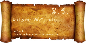 Weigang Vászoly névjegykártya